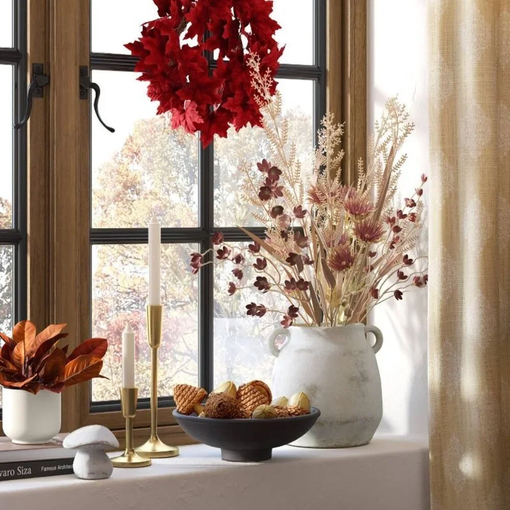 Threshold Mini Maple Leaf Wreath Red -Target Fall Autumn Harvest Halloween Decor